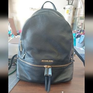 Michael Kors black leather backpack